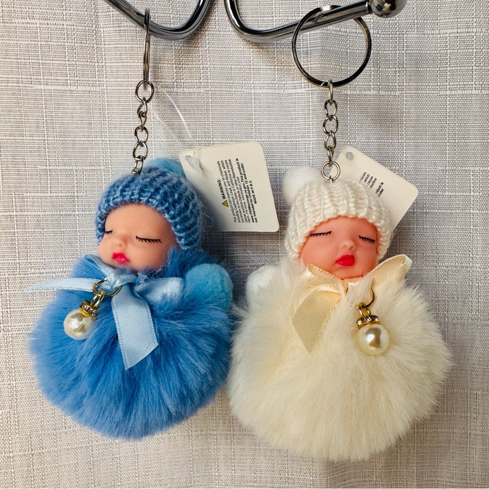 Babydoll purse/ key accessories- NEW - 2pc